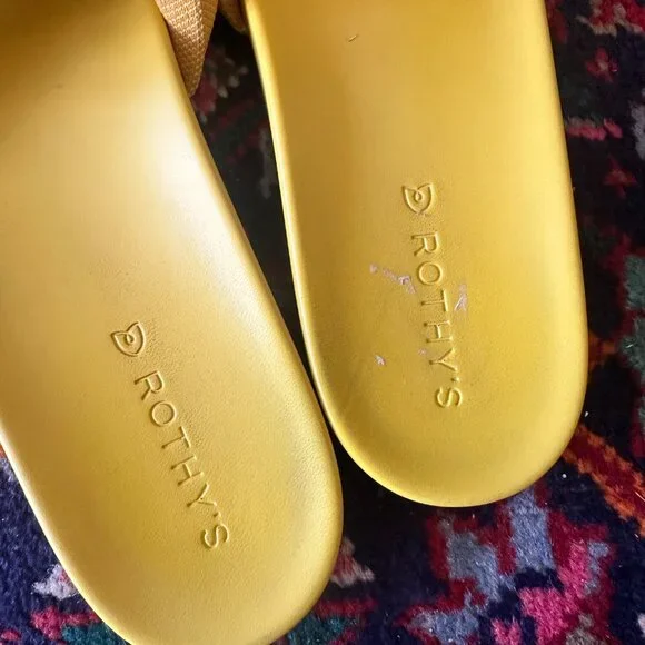 ROTHY'S Bubble Slide Slip-On Sandals Women’s Size 12.5 Canary Yellow Retired - Picture 2 of 14
